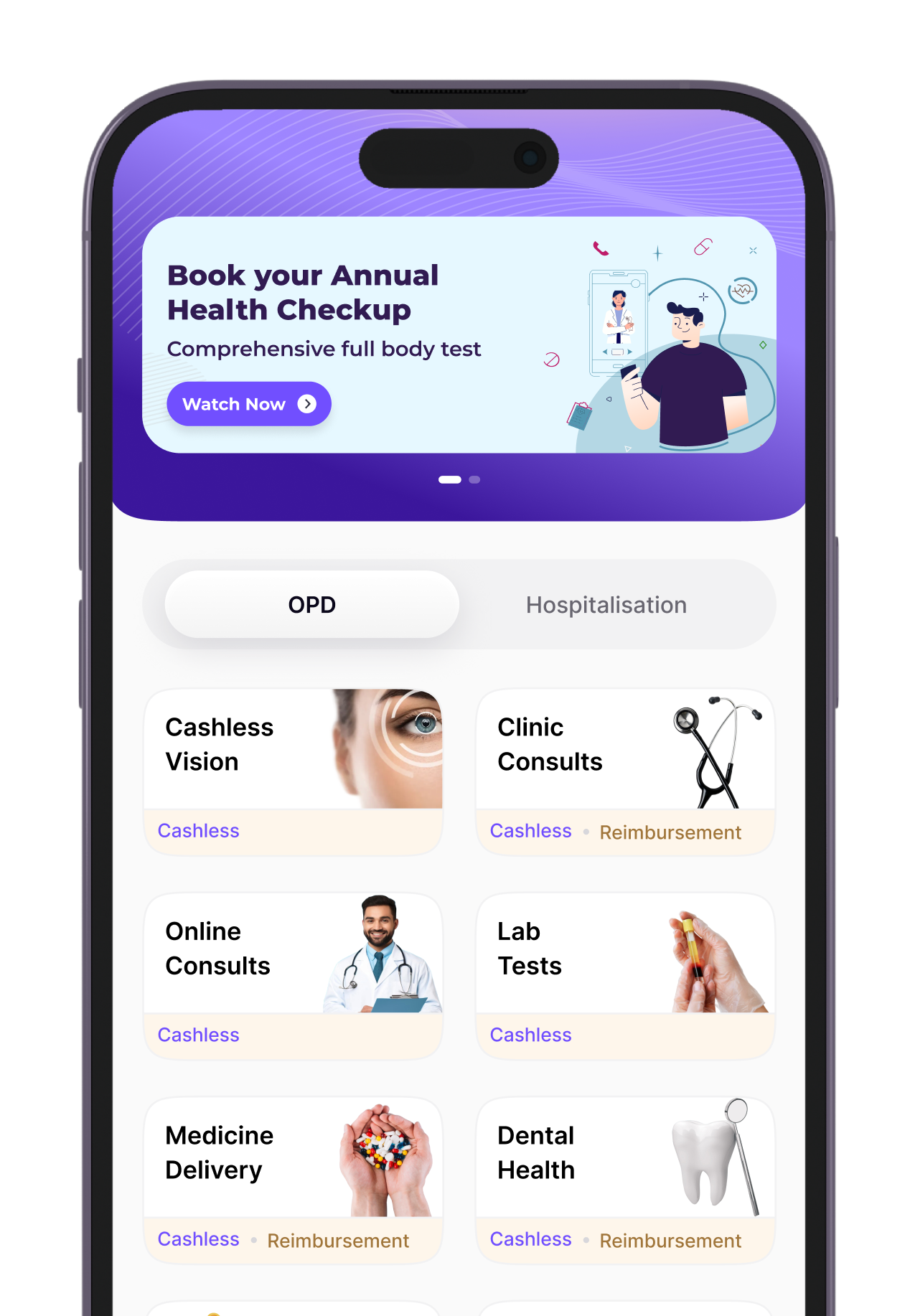 Visit employee wellness features app preview
